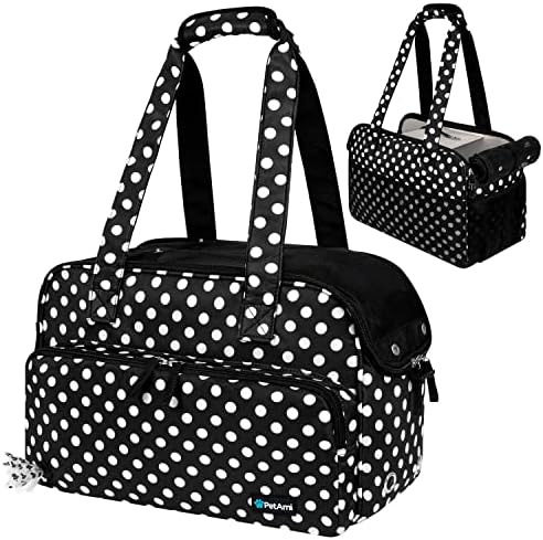 PetAmi Small Dog Purse Carrier, Airline Approved, Soft-Sided Tote, Polka Dot