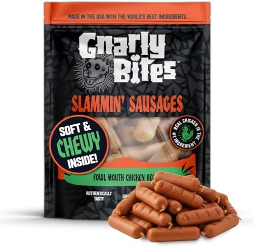 Slammin Sausage Soft Dog Treats, High Protein Chicken Chews