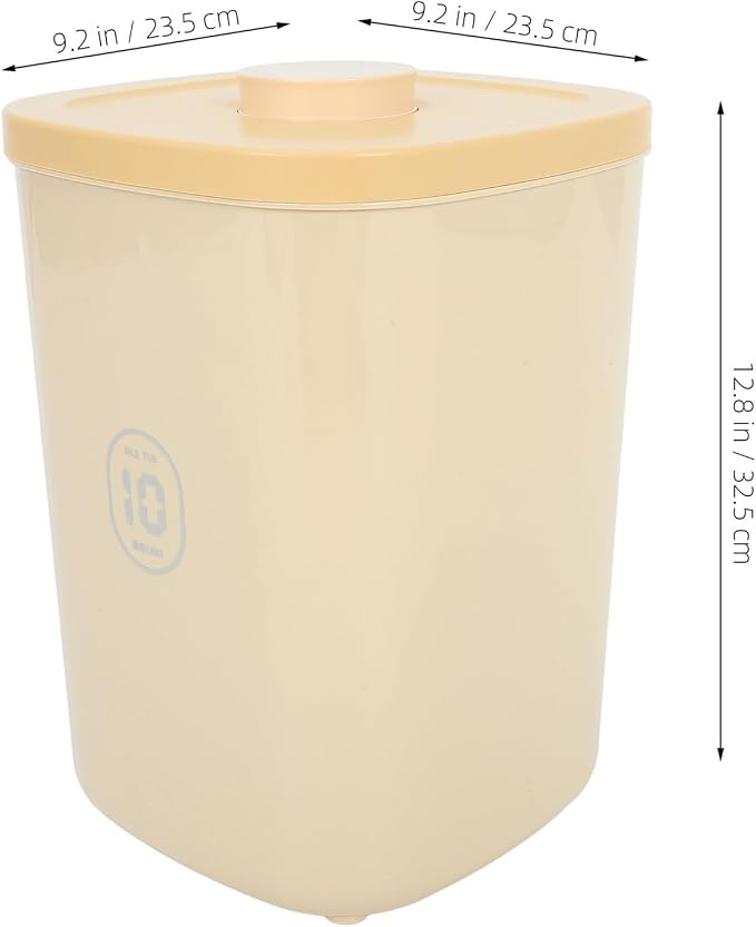 VANZACK Large Capacity Vacuum Sealed Pet Food Storage Container, Airtight Dog and Cat Food Bin, Moisture-proof Yellow Plastic Grain Storage Bucket for Home Use