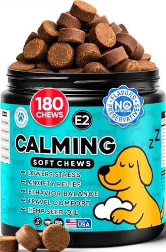 Calming Chews for Dogs with Valerian Root & Melatonin 3mg, 180-Pack, 180 Count