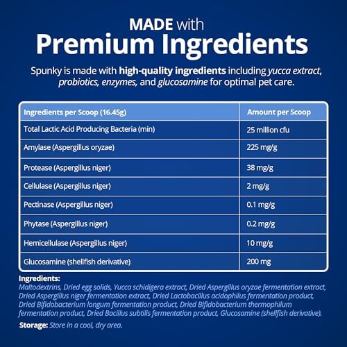 ProThrive Spunky Digestive Supplement - Probiotics, Digestive Enzymes, Joint Support for Cats and Dogs | Gut Health | Pet Probiotics for Dogs and Cats - 1lb