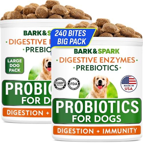 BARK&SPARK Probiotics for Dogs - Digestive Health Supplement Chews