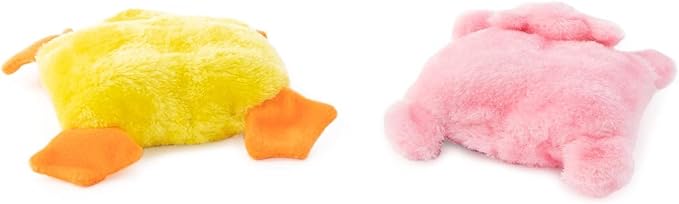 ZippyPaws Squeakie Crawler No Stuffing Dog Toy to Keep Them Busy - 6.5" | For Small & Medium Dogs, Squeaky Pet Toy for Boredom, Soft Plush Puppy Products, Duck & Pig