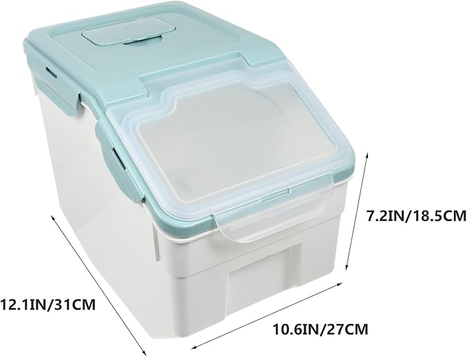 Abaodam Sealed Pet Food Storage Bucket with Airtight Lid Nordic Blue Small Dog Food, Small, Blue