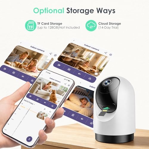 YOTON 2K Indoor Camera, 5G Wi-Fi Baby Monitor Pet Camera w/Motion Tracking