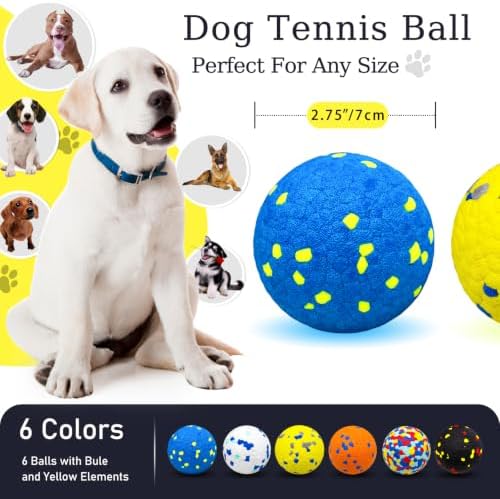 6-Pack Dog Tennis Balls, ETPU Floating Fetch, 2.75in