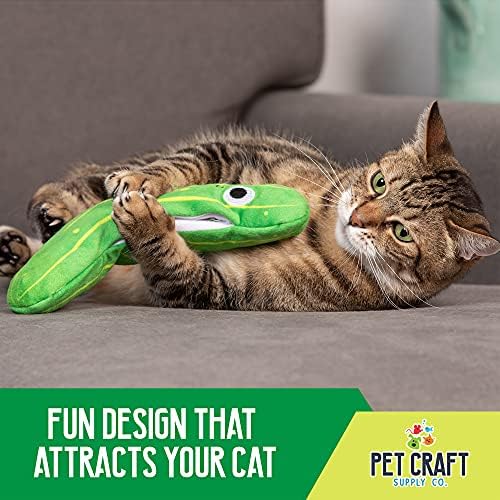 Pet Craft Supply Wiggle Pickle and Shimmy Shark Flipper Flopper Interactive Electric Realistic Flopping Wiggling Moving Fish Potent Catnip and Silvervine Cat Toy, Multi (8727)for All Breed Sizes. | Electric Fish Toy with Realistic Flopping Motion, Fill...