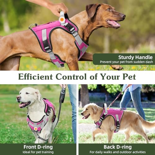 VavoPaw Heavy Duty Tactical Dog Harness for Large Dogs, No Pull Adjustable