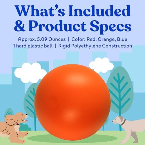 Doggie Dooley Virtually Indestructible Dog Ball - 6 Inch Hard Plastic Interactive Dog Toy for Large Breeds Over 15-50 lbs - Built for Herding & Push Play -Floats in Water, Made in USA -Colors May Vary