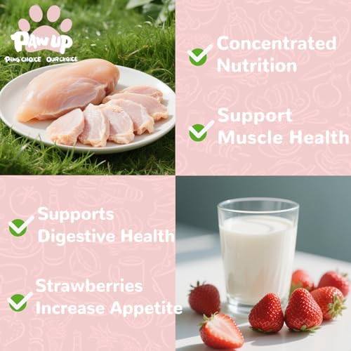 PAWUP Freeze Dried Dog Treats, Goat Milk Yogurt with Strawberry, 2.8 oz