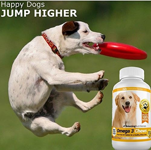 Amazing Combo Omega-3 Fish Oil and Probiotics for Dogs - Pure All-Natural Pet Antioxidant - Promotes Shiny Coat, Brain Health, Eliminates Diarrhea Gas and Joint Pain, 120 Tasty Chews x 2