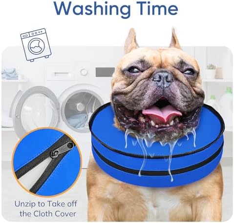Supet Raised Sponge Dog Cone Collar Alternative After Surgery, Soft Dog Cone for Small Medium Large Dogs to Stop Licking, Pet Neck Donut Collar After Surgery