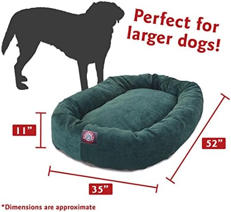 Majestic Pet Villa 52 Inch Shredded Memory Foam Dog Bed for X-Large Sized Dog 52x35x11 Inch–Orthopedic Pet Bed with Removable Washable Cover-Washable X-Large Puppy Mat with Head Support-Marine