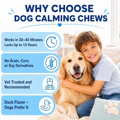 Calming Chews for Dogs, Dog Calming Treats with Melatonin 200 Soft Chews