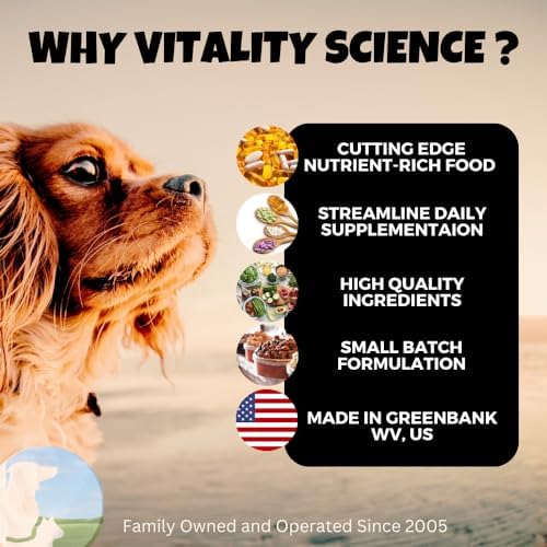Vitality Science Pet Probiotic for Cats & Dogs | Pet Flora - Great for Diarrhea, Vomiting, Gas, Skin Conditions - Additive Free (50 Caps)