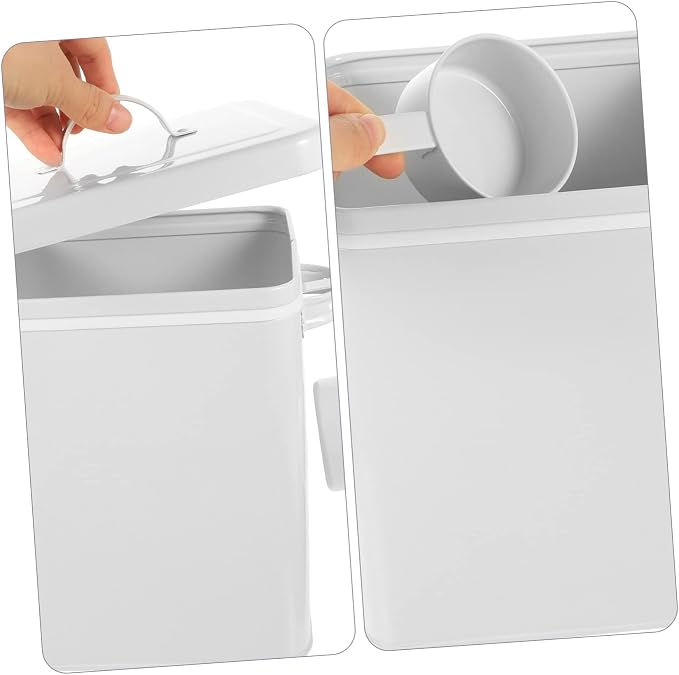 ULTECHNOVO Metal Storage Bin for Pet Food Laundry Powder Sealed Organizer Canister for Kitchen Pantry Multi-functional Container No Pattern