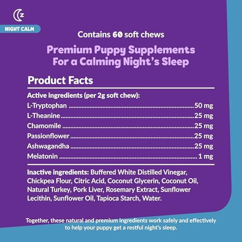 Snuggle Puppy Night Calm Puppy Bites, Melatonin, 60 Soft Chews