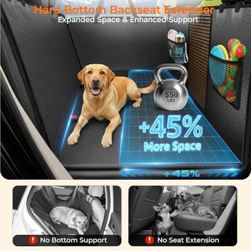 URPOWER PU Leather Back Seat Extender - Hard Bottom Dog Seat Cover