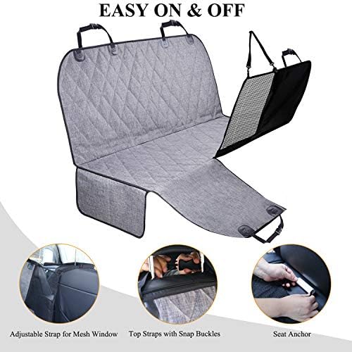 VIVAGLORY Dog Seat Cover Hammock - Heather Black, Large
