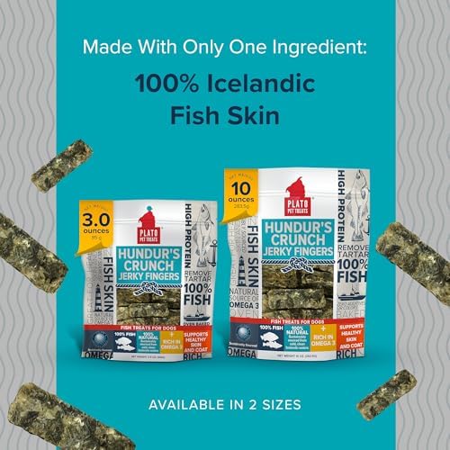 PLATO Hundur's Crunch Jerky Fingers 3.5oz, Natural