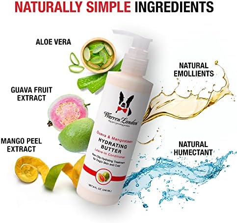 Warren London 8oz Butter Combo - Premium Dog Shampoo & Conditioner - Exfoliating Wash with Fragrant Leave in Conditioner - Detangler and Coat Moisturizer - Milk & Honey w/Guava & Mango