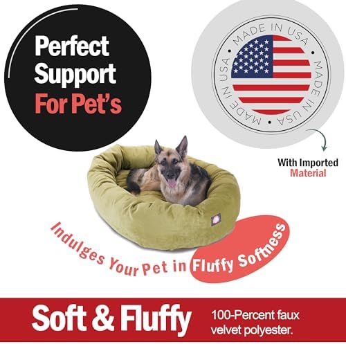 Majestic Pet Micro Velvet Calming Dog Bed, 52 Inch X-Large, Washable, Apple
