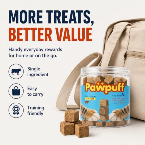 Freeze‑Dried Beef Liver Granules, Single Ingredient Pet Treats for Dogs & Cats, 2.1 oz, Training Reward & Food Topper