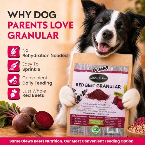 Olewo Red Beets Granular Dog Food Topper – Skin & Coat Support, 22 oz