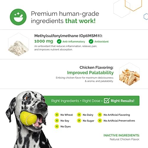 TopDog Health - MSM Joint Boost Powder - Hip & Joint Dog Supplement for Joint Mobility & Flexibility - Natural Anti-Inflammatory with Sulfur - Chicken Flavored