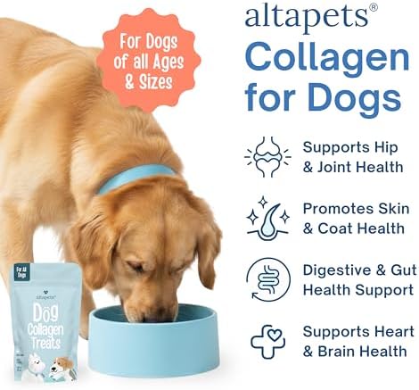 Collagen for Dogs - Joint, Mobility & Dog Pain Relief Anti Inflammatory -– Organic Daily Collagen for Dogs Shedding & Itch Relief - Coat Defense Powder for Dog | All Breeds & Ages - 30 Count