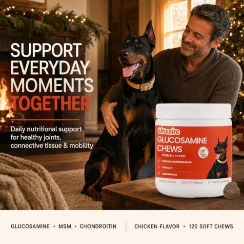 Senior Dog Joint Supplement Chews, Glucosamine MSM Chondroitin, 120ct