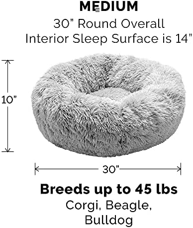 Furhaven Replacement Calming Donut Bed Cover, Misty Gray, Medium