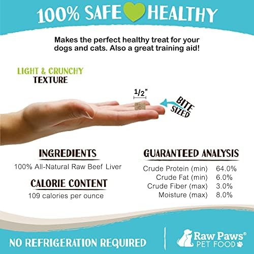 Raw Paws Freeze-Dried Beef Liver Dog & Cat Treats, 8-oz - Training