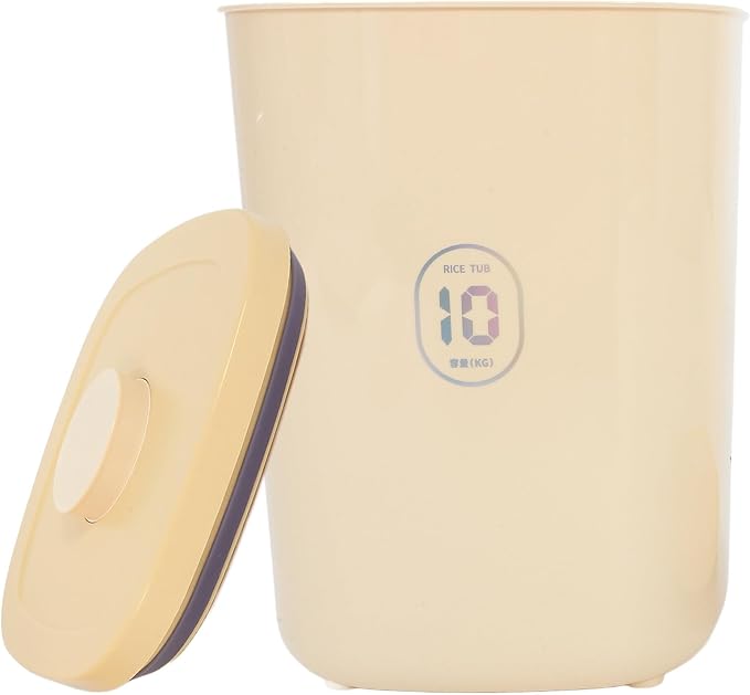 Large Capacity Vacuum-sealed Pet Food Storage Container with Lid, Airtight Dog and Cat Food Bin, Moisture-proof Yellow Plastic Bucket for Kitchen and Home Use