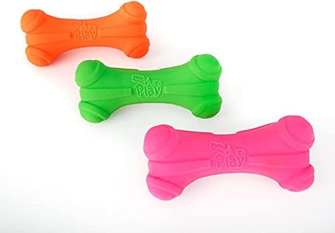 Hartz DuraPlay Bone Squeaky Latex Dog Toy, Large, 3 Pack