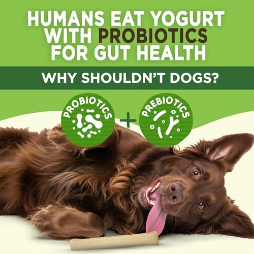 EcoKind Yogurt Dog Chews, Probiotic Dog Treats, Peanut Butter 25 Sticks