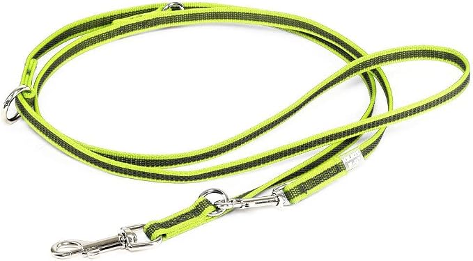 Julius-K9 Color & Gray Super-Grip Leash, Adjustable, 14 mm x 2.2 m, Neon-Gray, 146 g