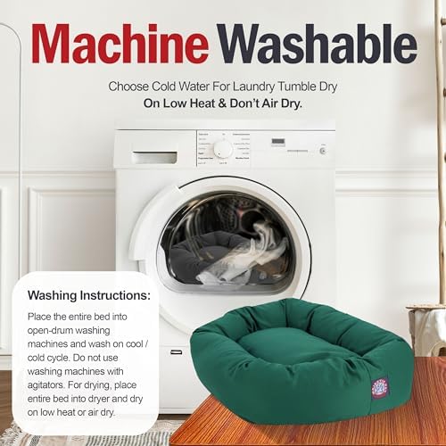 Majestic Pet Bagel Calming Dog Bed, 52 Inch X-Large, Washable, Green