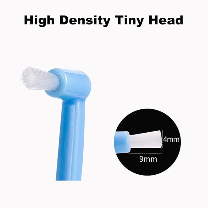 Three Sided Dog Toothbrush Kit, 2 Size Dog Toothbrush for Adult Puppy with Small Soft Head, Pet Teeth Deep Clean Dense Brush, Small Tooth Cleaning