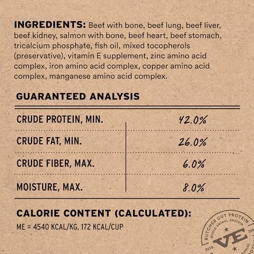 Vital Essentials Freeze Dried Dog Food, Beef & Salmon Nibs, 3 lb Bag