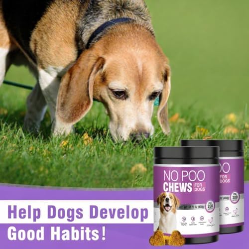 400 Chews No Poo Chews for Dogs-Stool Deterrent for Dog Eating Poop-Coprophagia Deterrent for Dogs-Gut Health & Immune Support-Digestive Enzymes Probiotics Supplement-2 * 200 Soft Chews-Duck