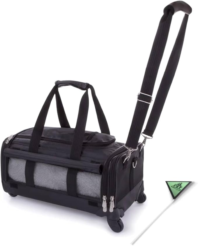 Sherpa on Wheels Indoor Pet Carrier, Black, Large