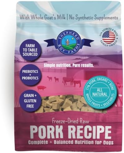 Shepherd Boy Farms Freeze Dried Raw Dog Food - Pork Recipe, 48oz