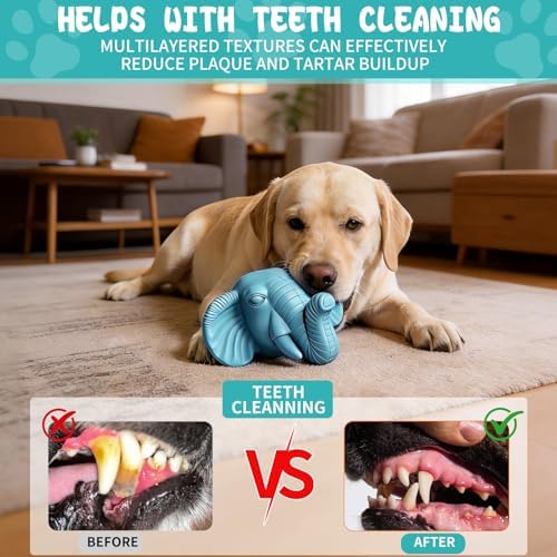 Tough Treat Dispensing Dog Toys for Aggressive Chewers | Natural Rubber, Treat Dispensing, Medium Large Dogs, Interactive Slow Feeder Puzzle, Dishwasher Safe
