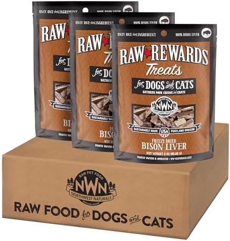 Northwest Naturals Raw Rewards Freeze-Dried Bison Liver Treats - 3oz (Pack of 3)