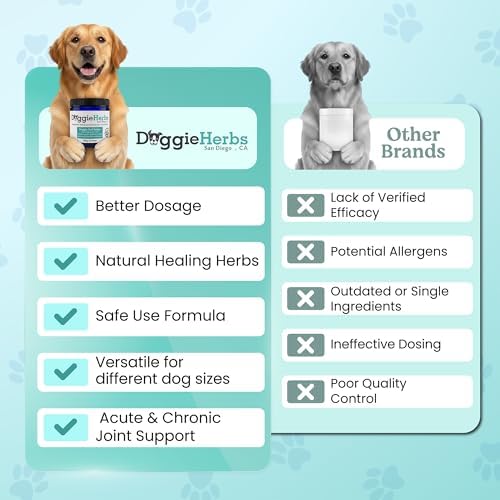Doggie Herbs Ruff Joints Powder- Advanced Hip & Joint Support for Dogs- Glucosamine, Devil's Claw & Meadowsweet- Mobility & Stiffness Supplement- Pure Active Formula, No Fillers- TCM Doctor Formulated