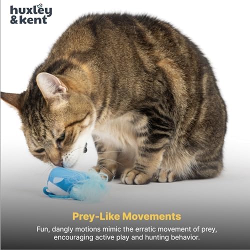 Huxley & Kent Chirpy Interactive Catnip Cat Toy, Bluebird | Touch Activated Chirp Chip with Auto Shut Off, Catnip & Crinkle, Dangly Motion, Soft Plush for Indoor Play