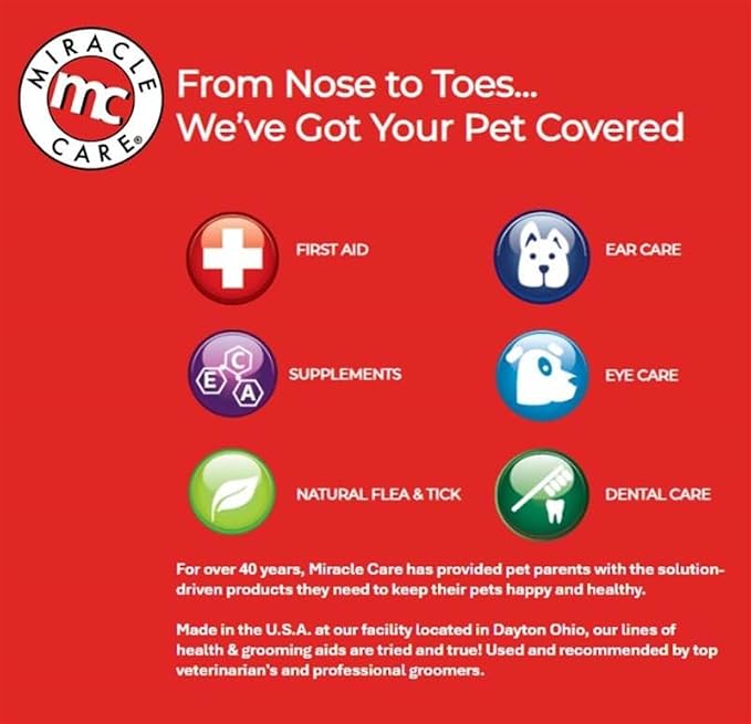 Miracle Care Ear Cleaner for Dogs and Cats, 8 oz