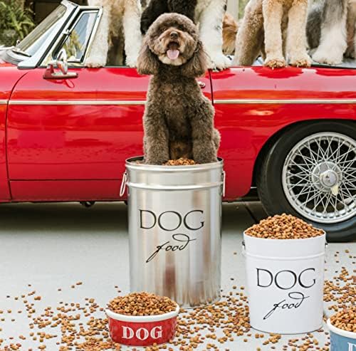 Harry Barker Classic Silver Dog Food Storage Canister, Up to 22 lbs, Metal, Silver
