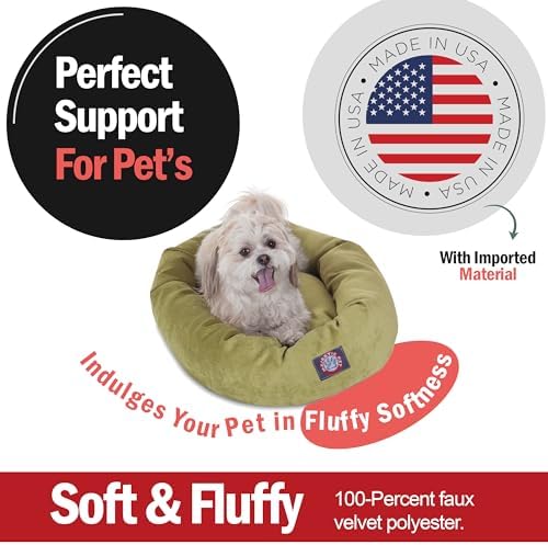 Majestic Pet Micro Velvet Calming Dog Bed, 24 Inch Small, Washable, Apple